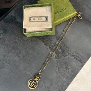 New Gucci Gold-Plated "Collier" Necklace - Never Worn